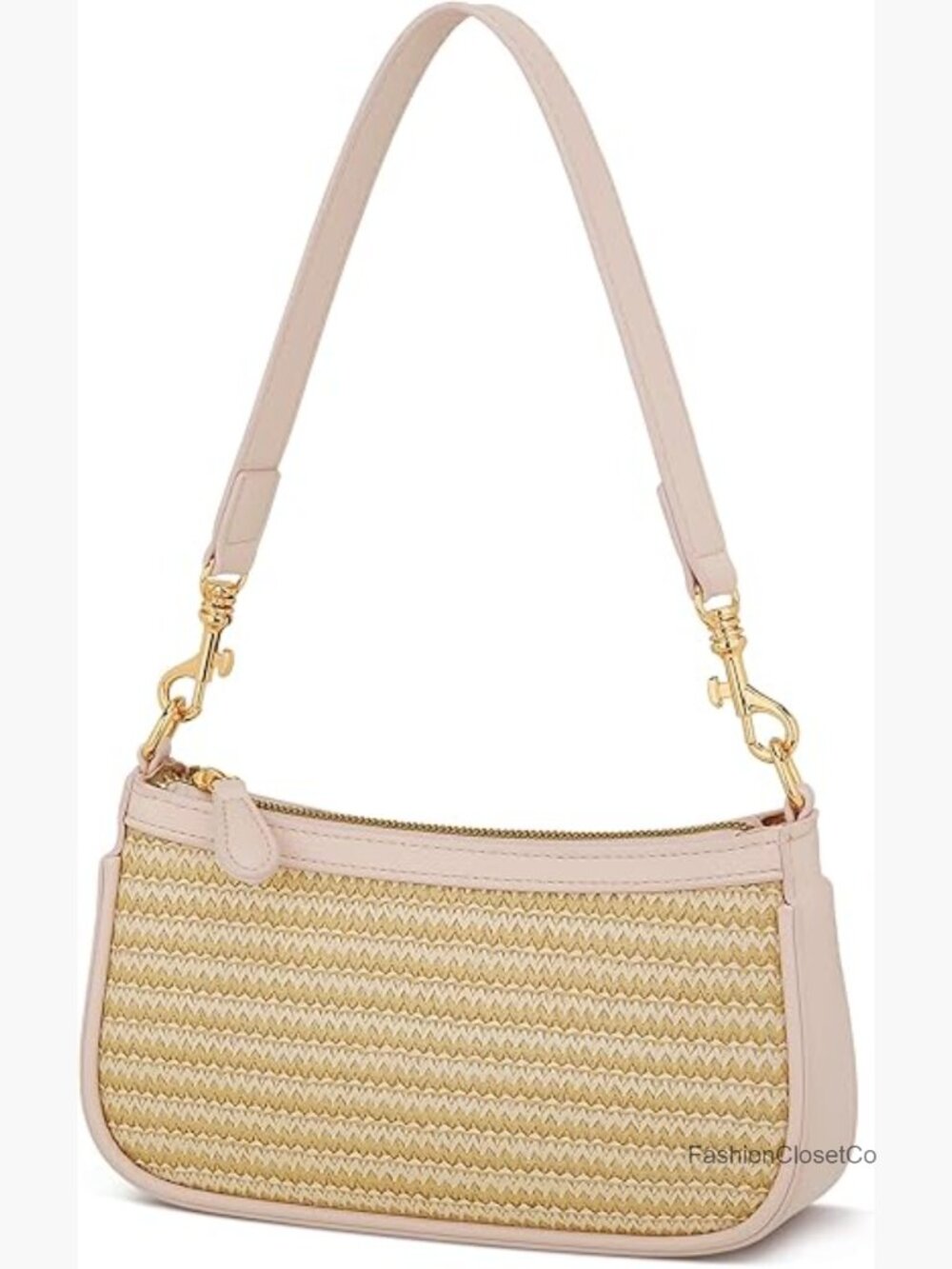 Mini Straw Shoulder Bag with Removable Chain Strap